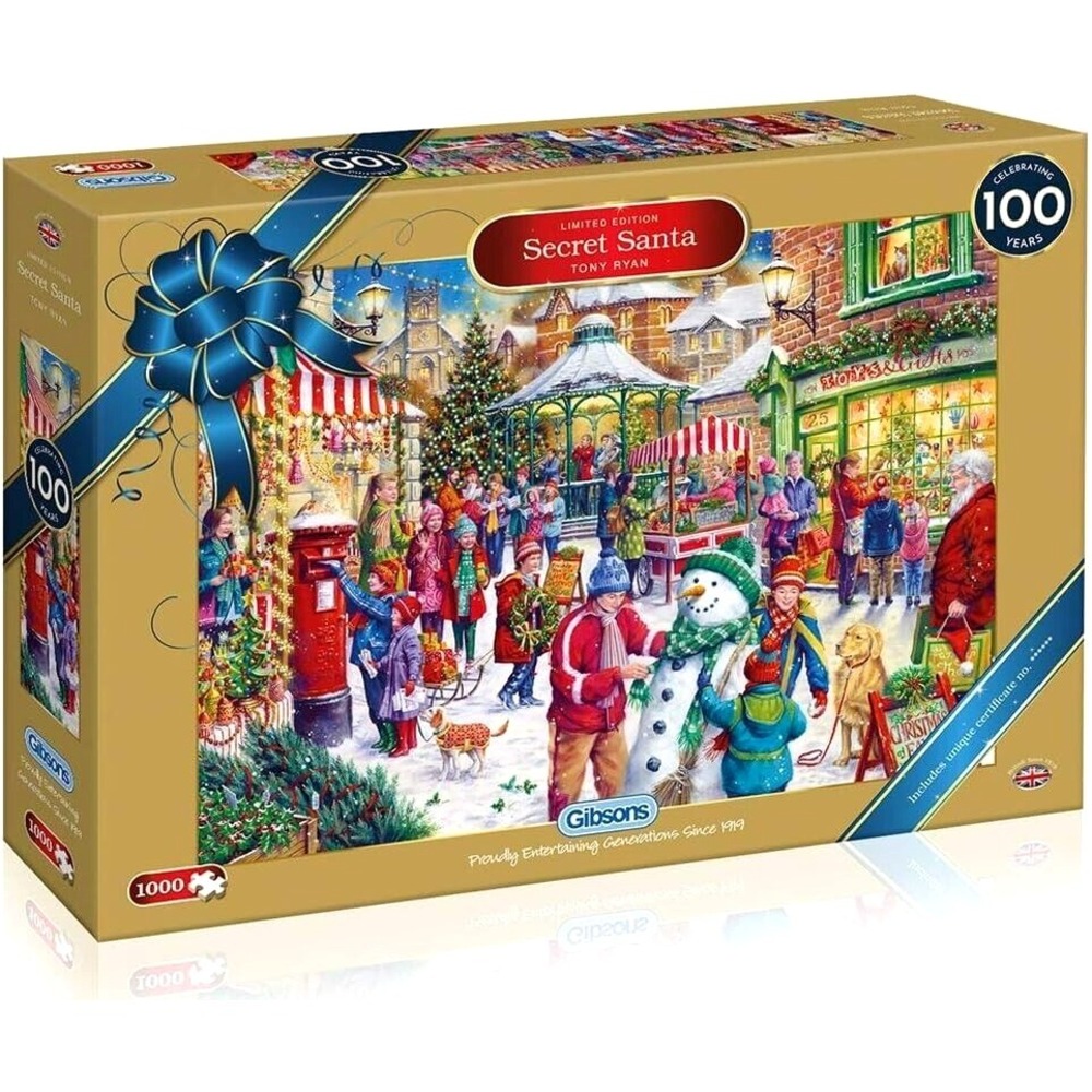 New, Sealed Gibsons 1000 Pc Ltd Edition SECRET SANTA Tony Ryan Puzzle VHTF